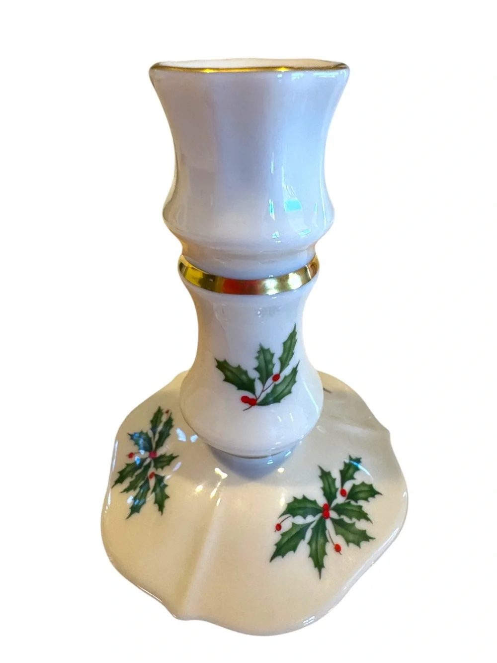 Lenox Holiday Bone China Serving Dishes Vase & Candle Holder Set